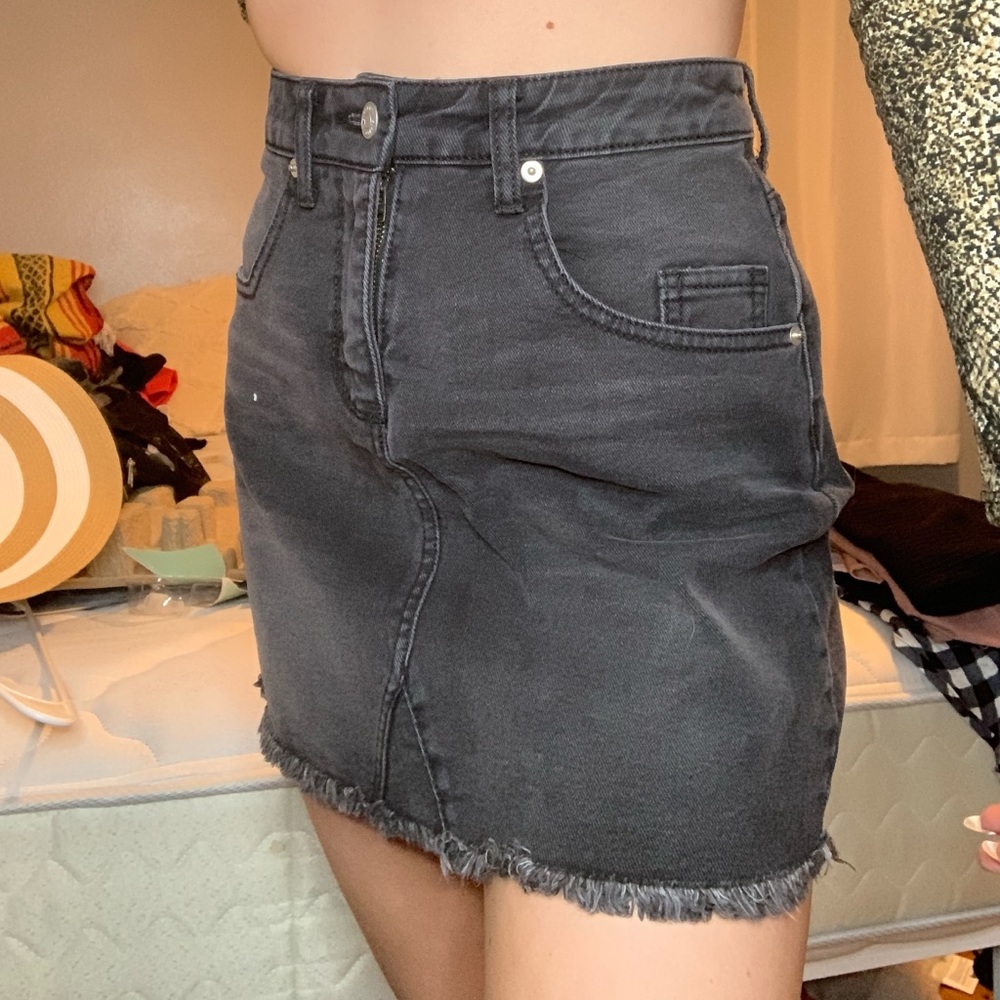 wild fable black jean skirt